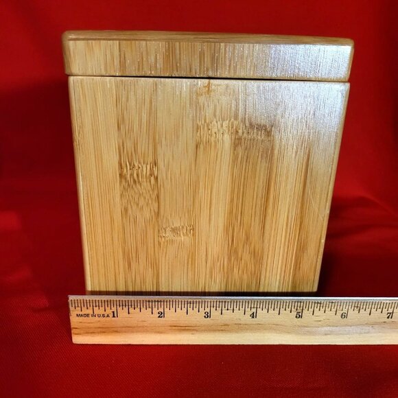 LYNK Bamboo Tissue Box Holder with Metal Base - Picture 7 of 8